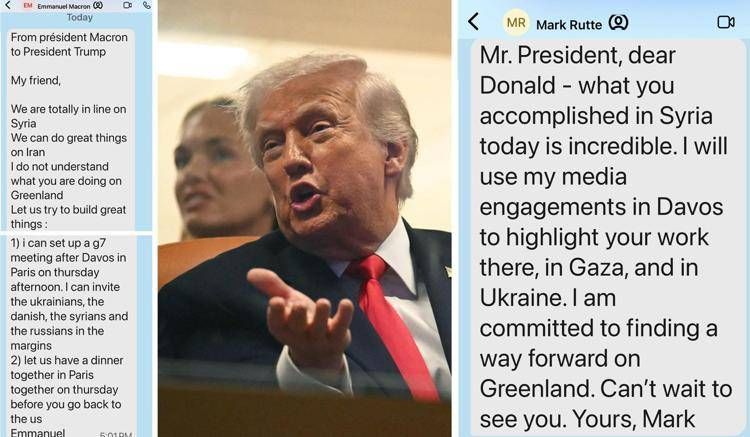 Donald Trump e i messaggi di Macron e Rutte - Afp /Truth