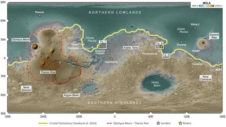 L'acqua nel passato di Marte: l'INAF pubblica la nuova mappa delle argille