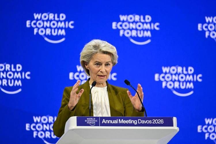 Ursula von der Leyen al Forum di Davos - Afp