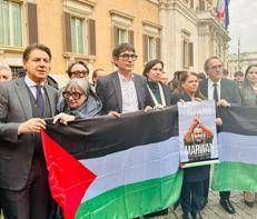 Giuseppe Conte e i leader di Avs, Nicola Fratoianni e Angelo Bonelli ed Elly Schlein