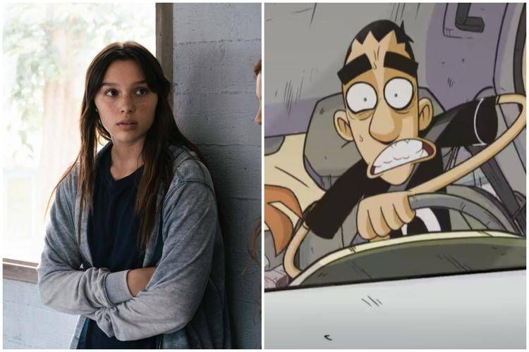 Sarah Toscano in 'Non abbiam bisogno diparole' e una scena della nuova serie di Zerocalcare - Netflix