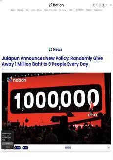 Tailandia: Il Pheu Thai propone un milione di baht giornalieri e critica gli avversari politici