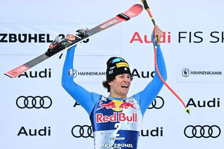 Capolavoro Franzoni, trionfa nella discesa libera di Kitzbuehel