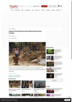 Indonesia: Studenti puliscono il fango dopo le inondazioni a Sumatra