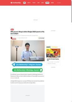 Singapore: Il Primo Ministro Lawrence Wong presenterà la Dichiarazione di Bilancio 2026