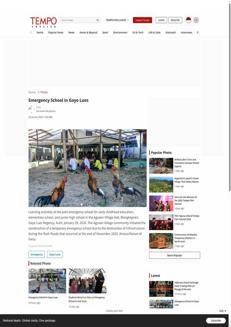 Indonesia: Scuola di emergenza ad Aceh dopo le inondazioni