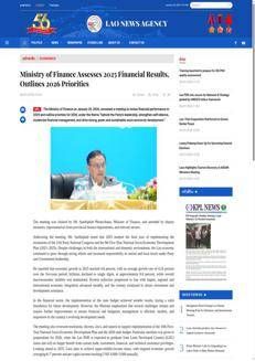 Laos: Ministry of Finance reviews 2025 results and sets priorities for 2026