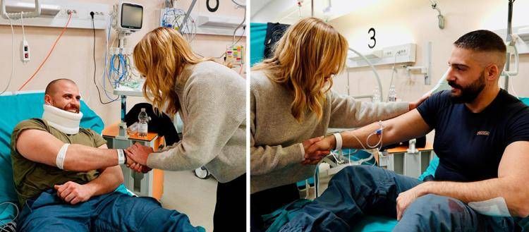 Torino, Giorgia Meloni in visita agli agenti feriti