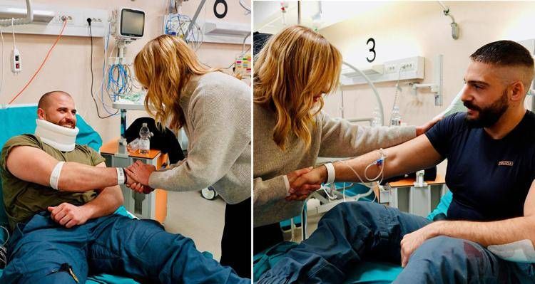 Torino, Giorgia Meloni in visita agli agenti feriti durante gli scontri al corteo per Askatasuna