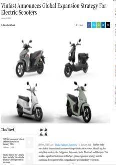 Laos: VinFast expands its global electric scooter strategy in five key markets