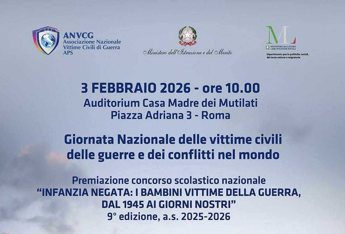 3 febbraio, Giornata Nazionale delle vittime civili delle guerre e dei conflitti nel mondo