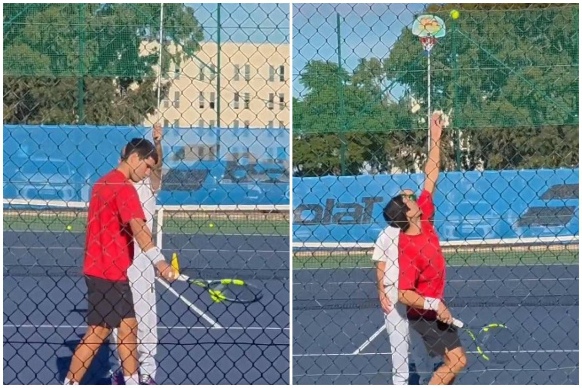 Alcaraz, il servizio migliora. E lui lo allena... a canestro