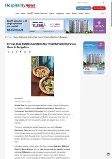 India: Serious Slice brings the flavors of Southern Italy to Bengaluru for Valentine's Day.