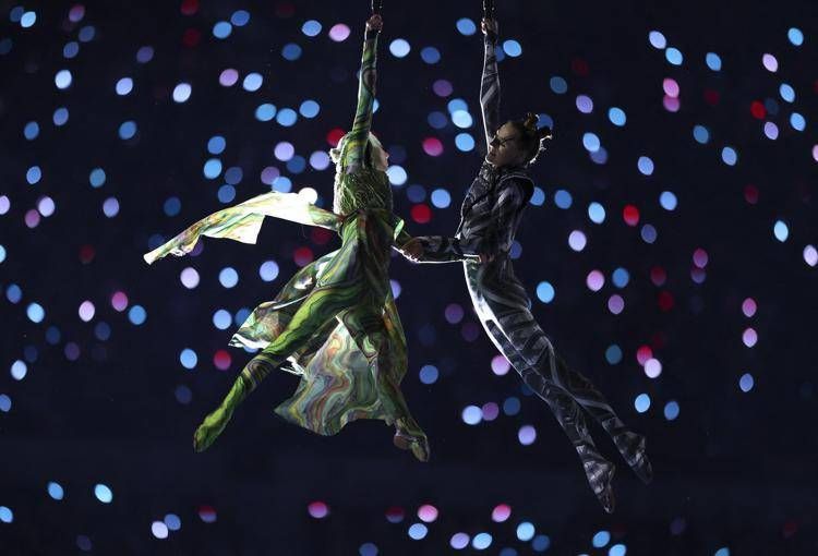 Un momento della cerimonia d'apertura dei Giochi - Ipa