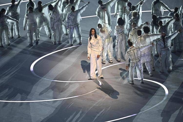 Ghali durante la cerimonia