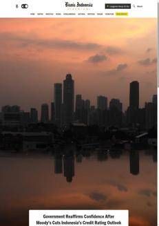 Indonesia: Government confidence rises despite Moody's downgrade