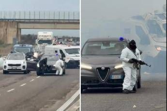 Brindisi, assalto a portavalori su statale per Lecce: mezzi in fiamme e sparatoria. Due fermi - Video