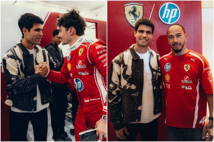 Alcaraz con Leclerc e Hamilton - Instagram