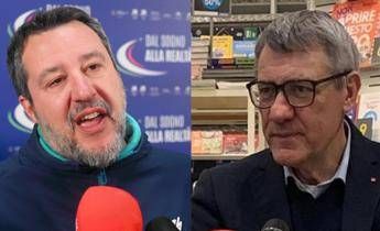 Matteo Salvini (Ipa) e Maurizio Landini (Adnkronos)