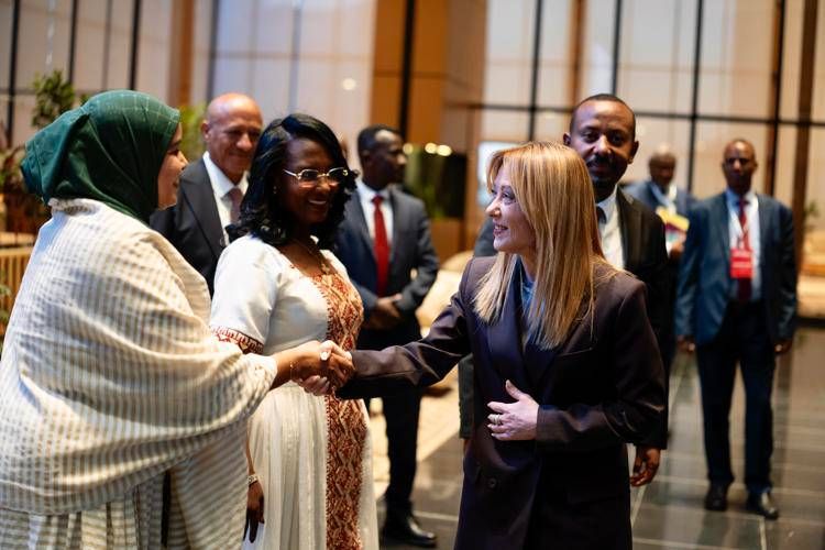 Giorgia Meloni ad Addis Abeba
