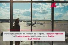 Sciopero del trasporto aereo il 26 febbraio