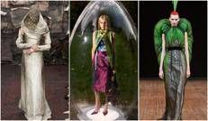 Da sinistra a destra tre modelli di tre marchi del gruppo Otb, Maison Margiela Artisanal, Diesel e Viktor&Rolf