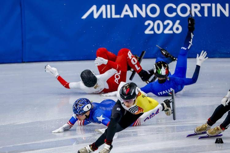 La caduta durante la gara (Fotogramma/Ipa)