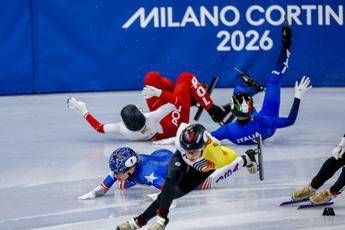 La caduta durante la gara (Fotogramma/Ipa)