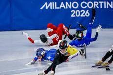 La caduta durante la gara (Fotogramma/Ipa)