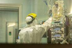 L'ospedale di Codogno durante il Covid (Fotogramma)