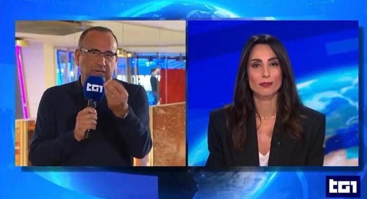 Carlo Conti e Giorgia Cardinaletti