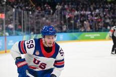 Jake Guentzel, giocatore della nazionale americana di hockey - Fotogramma/IPA