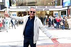 Sanremo, Carlo Conti in front of the Ariston Theater for Festival 2026 - Fotogramma /Ipa