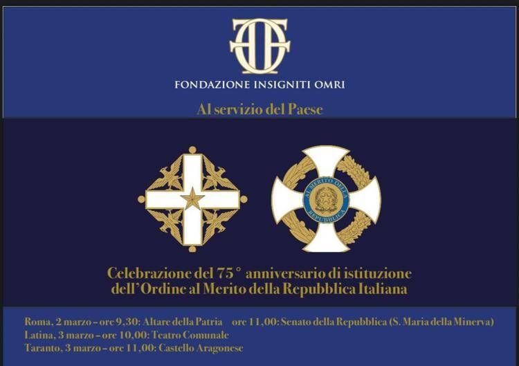 Ordine al Merito della Repubblica Italiana, Fondazione Insigniti celebra i 75 anni