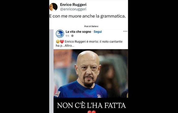 Enrico Ruggeri è morto? No, bufala social con errore di ortografia. E lui corregge...