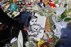 Peluche, biglietti, palloncini e fiori per il piccolo Domenico (Ipa)