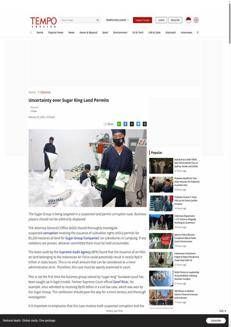 Indonesia: Sugar Group Land Permit Corruption Investigation