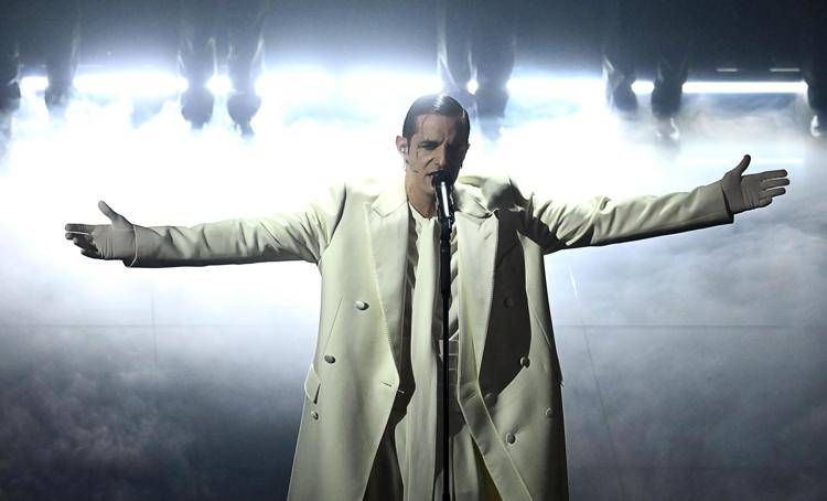 Achille Lauro ieri durante l'omaggio alle vittime di Crans Montana  - Ipa