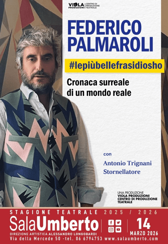 '#Lepiubellefrasidiosho'alla Sala Umberto di Roma, Palmaroli si racconta