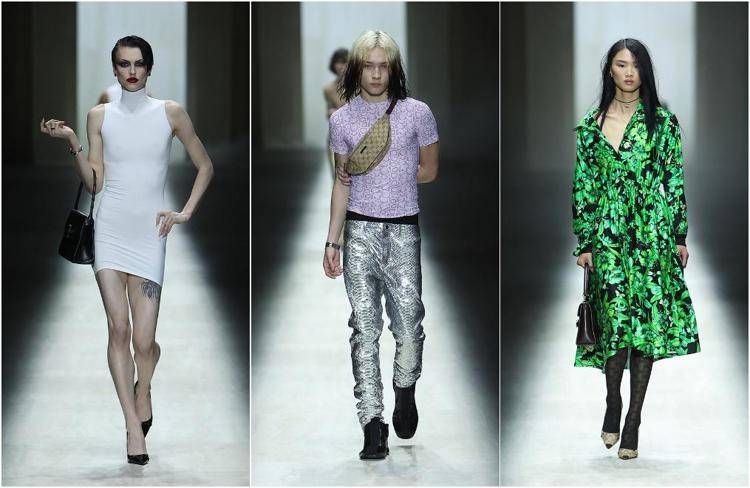 Tre look della prima sfilata di Demna per Gucci