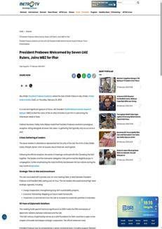 Indonesia: Visita storica del Presidente Prabowo negli Emirati Arabi Uniti per rafforzare i legami strategici