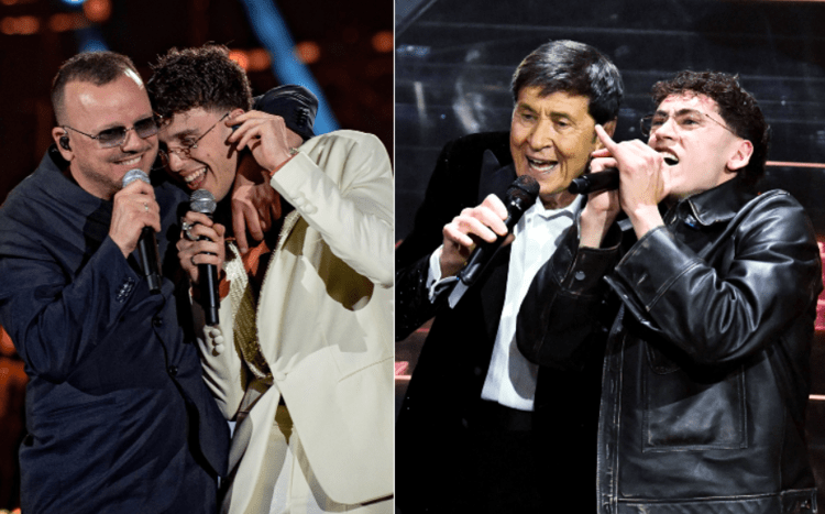 Gigi D'Alessio e il figlio LDA, Gianni Morandi e il figlio Tredici Pietro - fotogramma/ipa