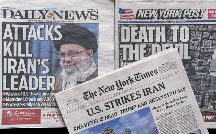 La notizia sulla stampa americana della morte di Khamenei dopo l'attacco Usa-Israele all'Iran - Fotogramma /Ipa