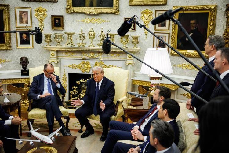 Merz e Trump alla Casa Bianca (Fotogramma/Ipa)