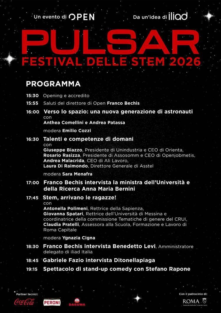 Iliad e Open lanciano 'Pulsar – Festival delle Stem 2026': generazioni e idee che illuminano il futuro
