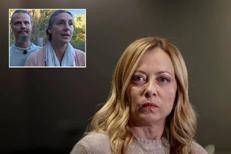 Giorgia Meloni (Afp), nel riquadro Nathan e Catherine 