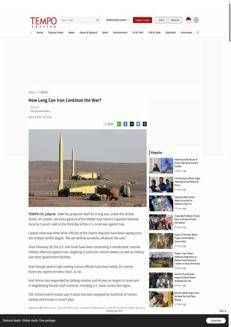 Indonesia: Iran prepares for a protracted war against the United States and Israel