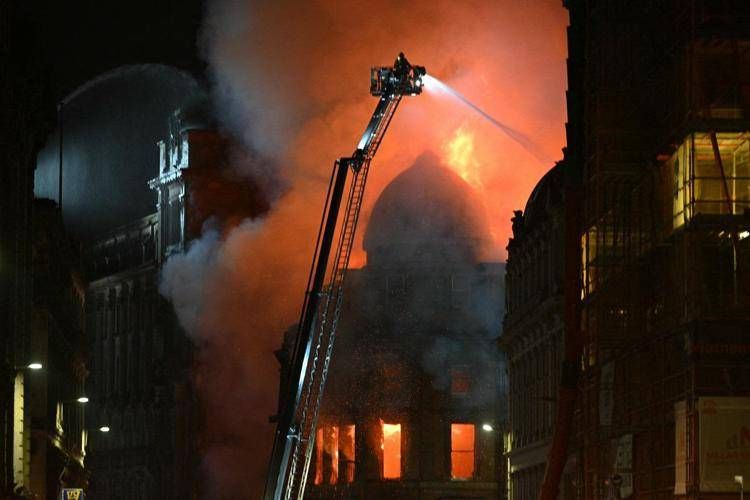 Fire near Glasgow Central station causes building collapse and rail shutdown