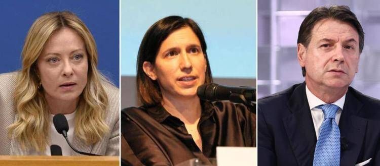 Giorgia Meloni, Elly Schlein e Giuseppe Conte