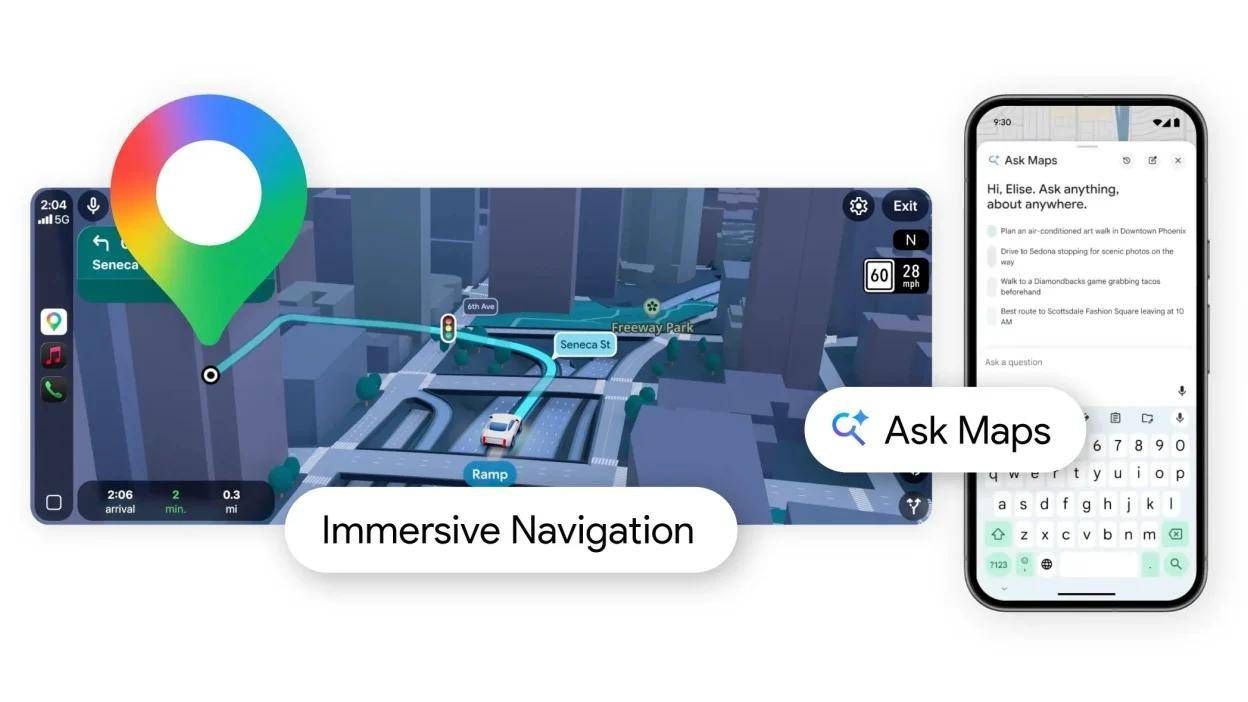 Google Maps si aggiorna con l'IA di Gemini e la navigazione 3D